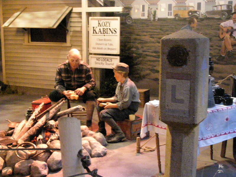Lincoln Highway camping exhibit at the Great Platte River Road Archway Monument in Kearney, Neb.