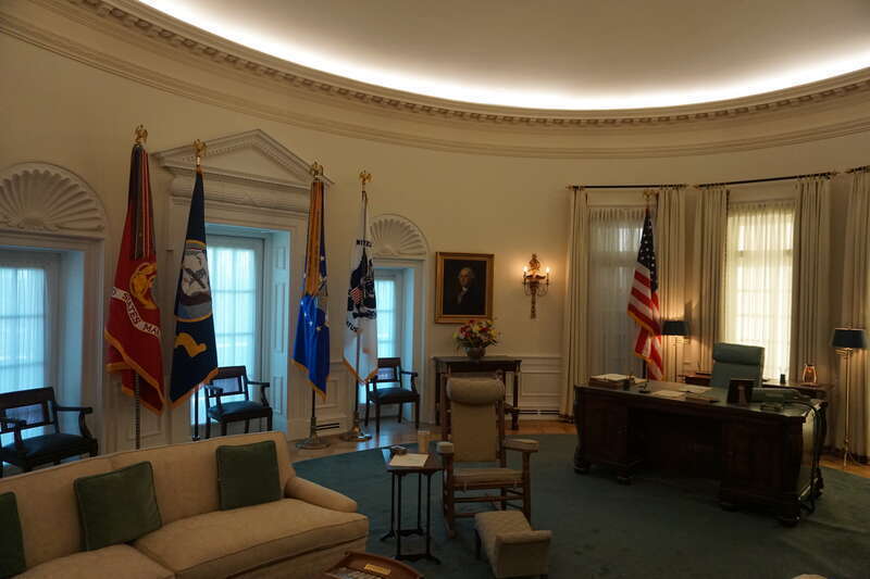The Oval Office replica inside the Lyndon Baines Johnson Library and Museum in Austin, Texas (United States).