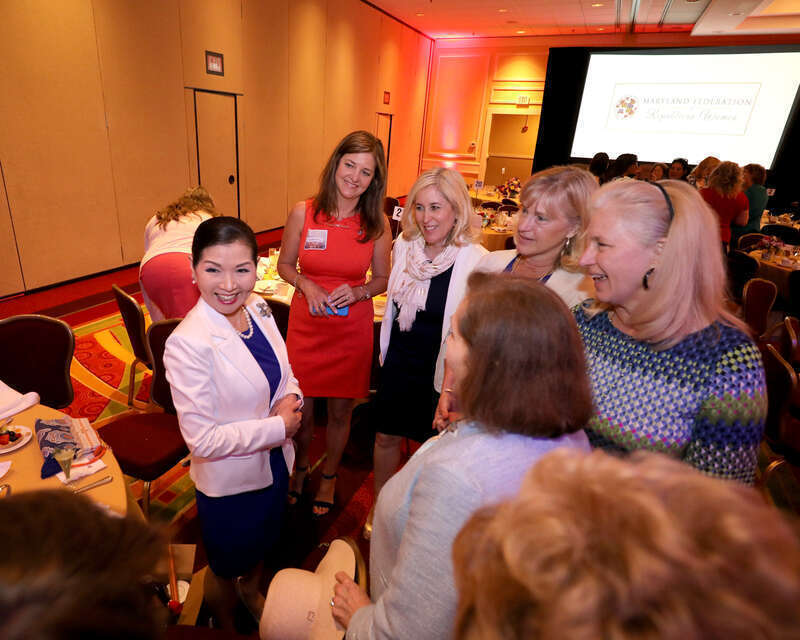 First Lady Yumi Hogan Attends The MFRW First Lady Luncheon by Steve Kwak at BWI Airport Marriott, 1743 W Nursery Rd, Linthicum Heights, MD 21090