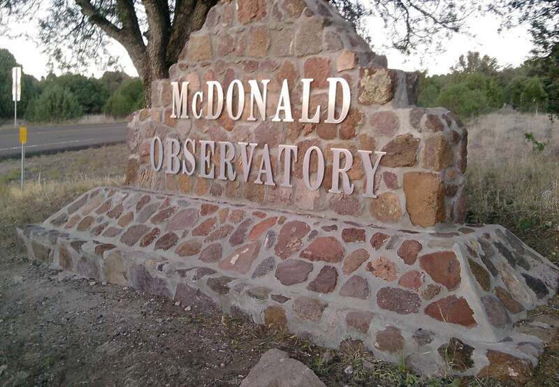 mcdonald observatory sign