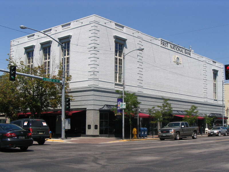The Montgomery Ward Building in Missoula, Montana, now houses the First National Bank. It is listed on the National Register of Historic Places.