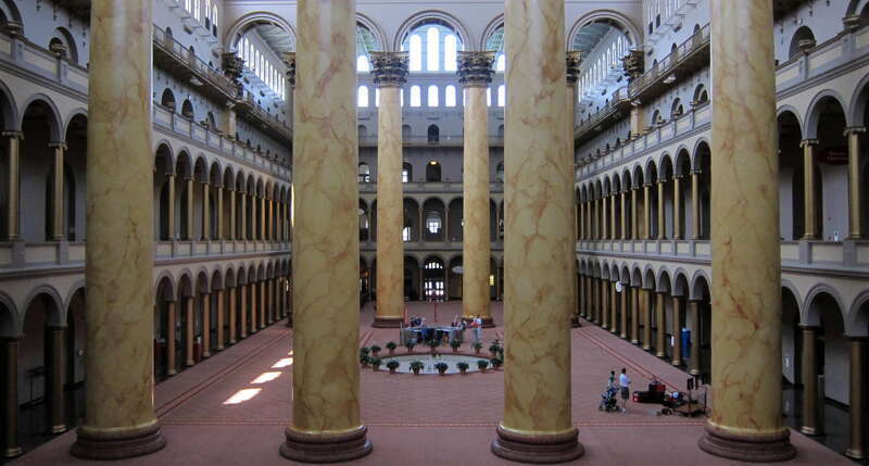 Interior of the National Building Museum, located in the Judiciary Square neighborhood of Washington, D.C.