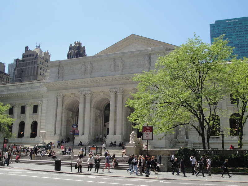 The Stephen A. Schwarzman Building of the New York Public Library, more widely known as the Main Branch or simply as &quot;the New York Public Library&quot; in May 2011.