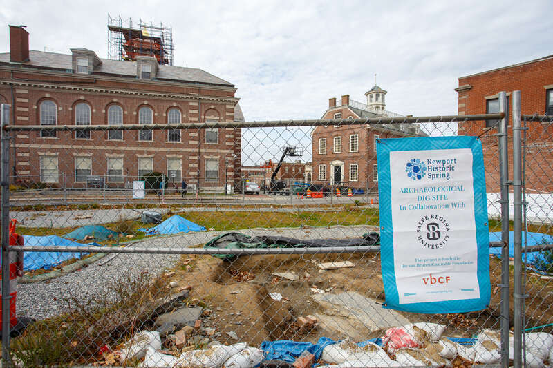Newport Historic Spring archaeological dig site, Rhode Island.