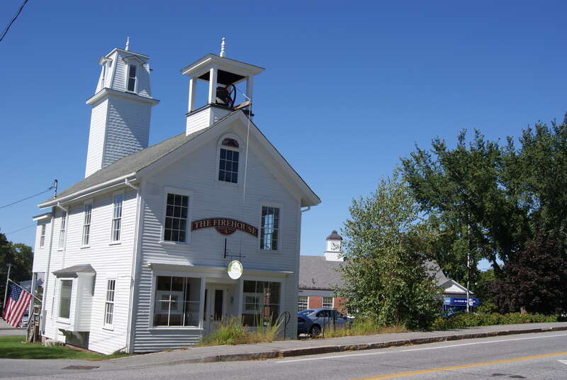 The Old Firehouse at 1 Bristol Road, Damariscotta, Maine, USA.