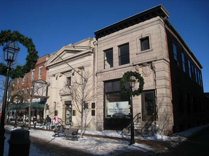 Bank(s) in Portsmouth, New Hampshire, USA. Stated to be the oldest bank building(s) in the United States, according to a sign on the facade. Built in 1803 with subsequent modifications. Listed on the National Register of Historic Places. I took this