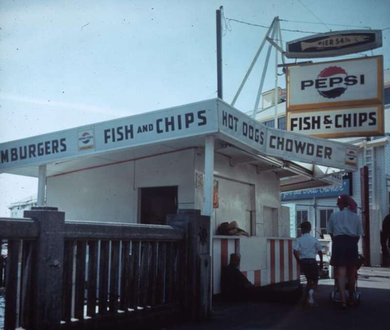Snack bar on Pier 54, Seattle, Washington, circa 1970.