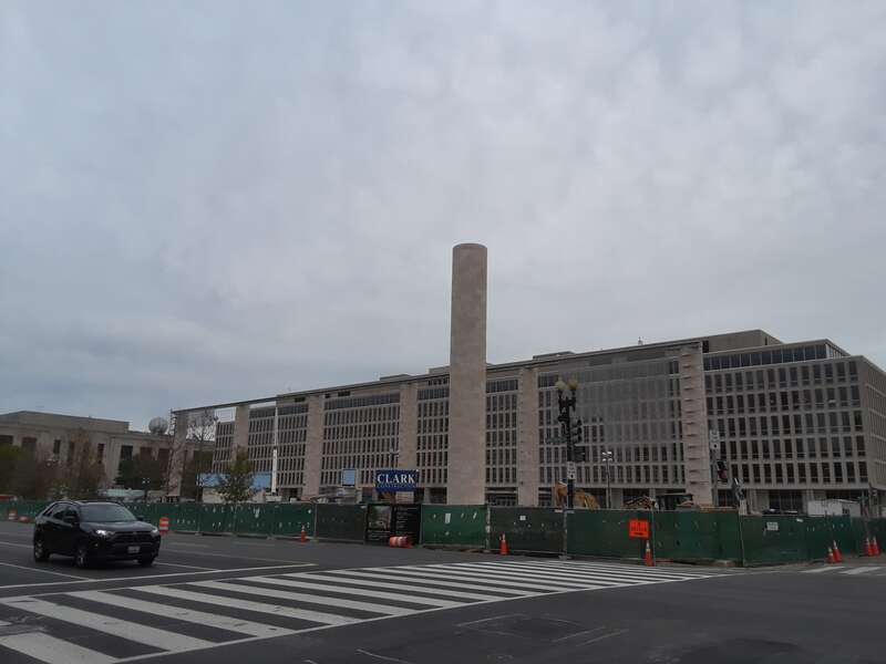 Site of the future Dwight D. Eisenhower Memorial under construction in downtown, Washington, D.C.