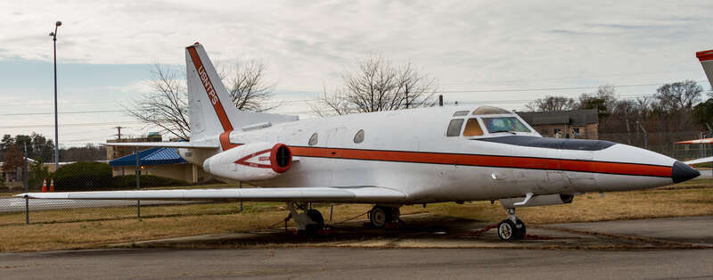 A North American T-39D Sabreliner on display at the Patuxent River Naval Air Museum in Lexington Park, Maryland. This T-39D, Bureau Number 150987, was received by the Navy in August 1964 and was used to train Naval Flight Officers.  In August 1977,