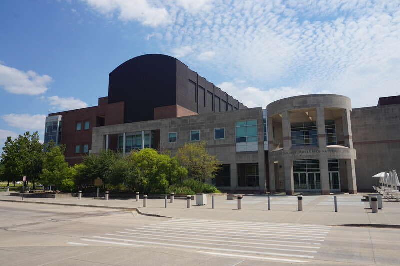 The Sam Noble Oklahoma Museum of Natural History on the campus of the University of Oklahoma in Norman, Oklahoma (United States).