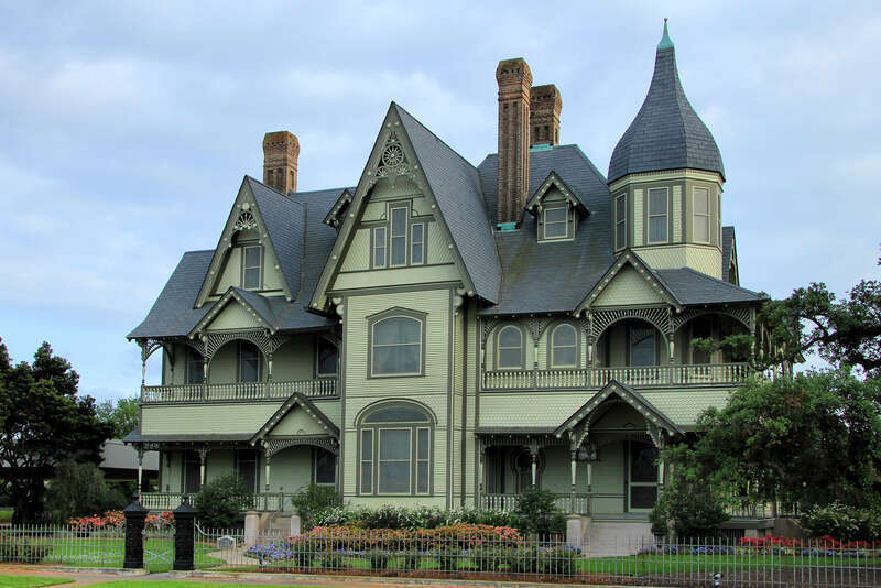 The W. H. Stark House in Orange, Texas, United States. The Queen Anne style house was built in 1894. The building was listed on the National Register of Historic Places on December 12, 1976 and designated a Recorded Texas Historic Landmark the same