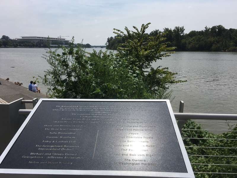 A plaque noting donors to the Waterfront Park, looking out to the Potomac River
Waterfront Park: Donor Recognition
Keywords: nps; national park service; rocr; rock creek park; dc; district of columbia; washington; donor recognition; waterfront park
