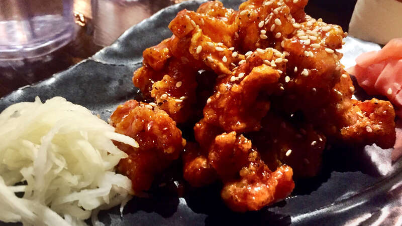 Dak-ttongjip-twigim (fried chicken gizzard)