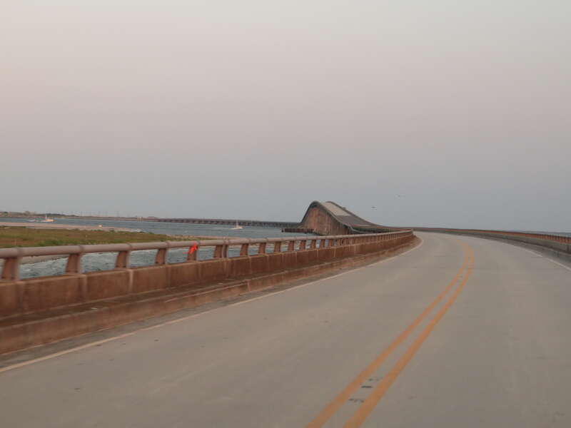 Oregon Inlet is spanned by North Carolina Route 12 over the Herbert C. Bonner Bridge, a 2.7-mile (4.3 km) bridge built in 1963.
Prior to the building of the bridge, Hatteras Island was only accessible by air or ferry. Ferries could carry a maximum of