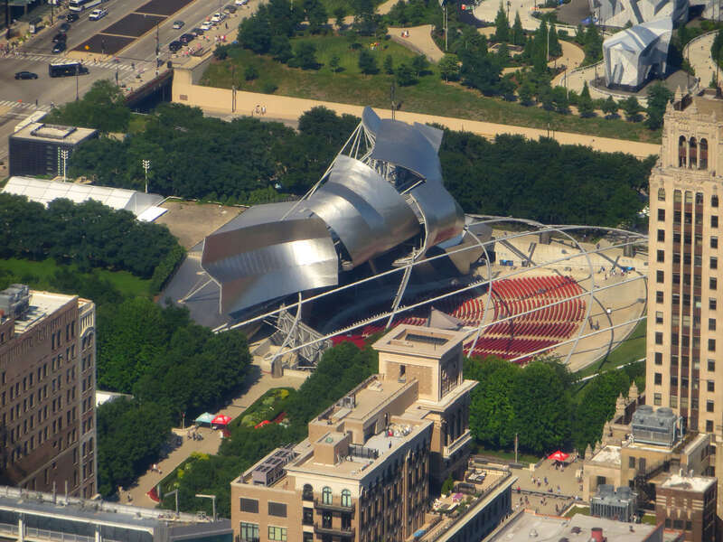 Jay Pritzker Pavilion, also known as Pritzker Pavilion or Pritzker Music Pavilion, is a bandshell in Millennium Park in the Loop community area of Chicago in Cook County, Illinois, United States. It is located on the south side of Randolph Street and