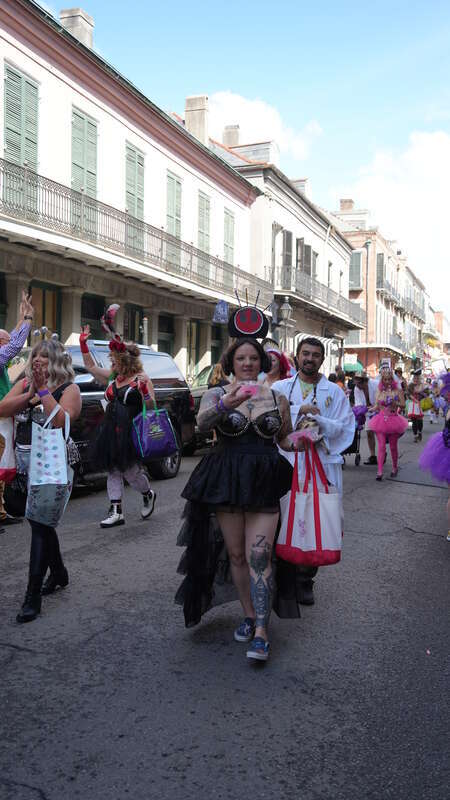 Travel to NOLA - February 2024 - Krewe of Bosom Buddies 
The Krewe of Bosom Buddies &amp;amp; Breast Friends is a walking krewe that parades in the French Quarter on the Friday before Mardi Gras. Founded in 2013, they set out to create ?a laid-back,
