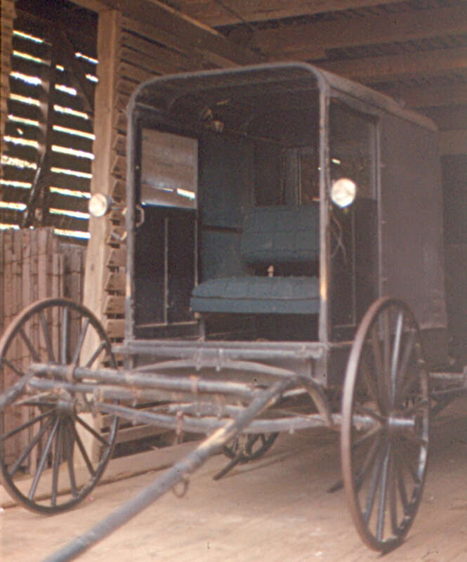 An Amish carriage at the &quot;Amish Farm,&quot; a tourist attraction near Lancaster, Pennsylvania.