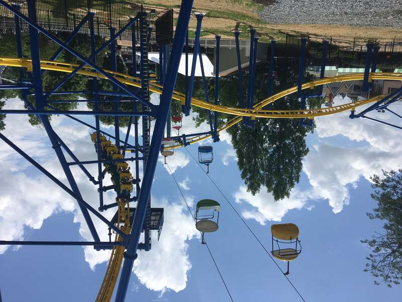 Train approaching some turns.