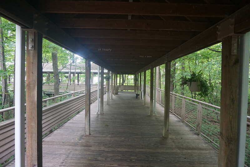 A boardwalk at the Milwaukee County Zoo in Milwaukee, Wisconsin (United States).