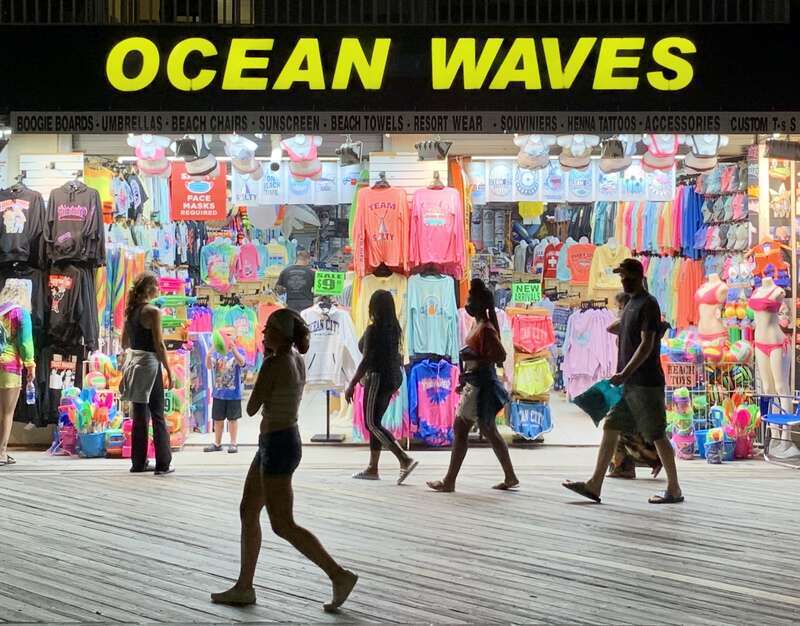 Ocean Waves shop on the boardwalk in Ocean City, Maryland.