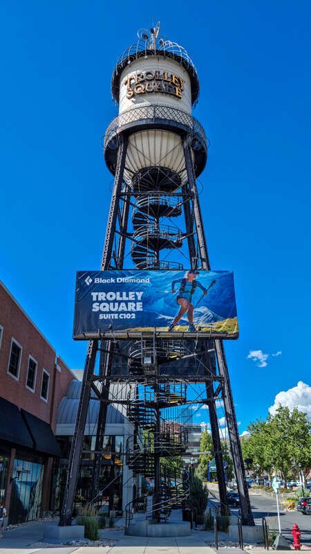 Weather forecast (and water) tower at Trolley Square, Salt Lake City, Utah, USA