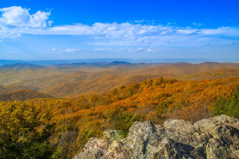 Bearfence Mountain in Shenandoah National Park at the end of October.