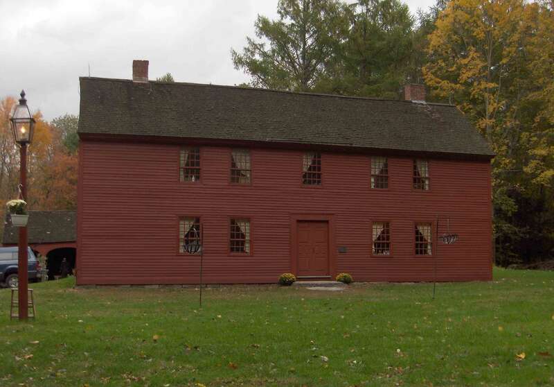 The Strong House (aka  the Porter House), the oldest part of which was built c1710 in Coventry CT USA. &quot;Strong&quot; refs to Jedediah Strong, who came to Coventry at the age of 70 and his son Preserved. Preserved was the grandfather of Elizabeth Strong,