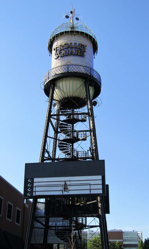 Trolley Square water tower in Salt Lake City, Utah.