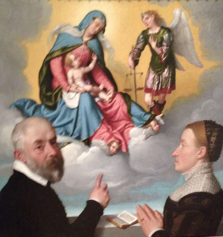 Giovanni Battista Moroni's Two Donors in Adoration before the Madonna and Child and Saint Michael. Part of the collection of the Virginia Museum of Fine Arts, Richmond, Virginia.