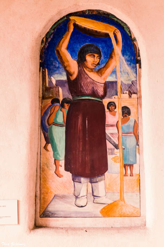 One of six murals in the courtyard of the New Mexico Museum of Art in Santa Fe, New Mexico, by Will Shuster.
Best viewed LARGE.
The curation card information is here:

&amp;lt;a