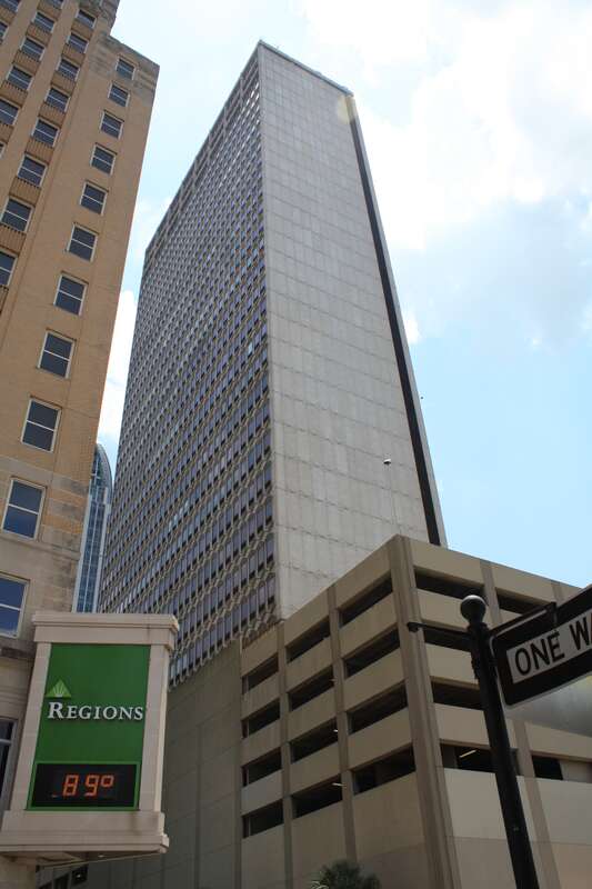 The AmSouth Bank Building at 107 St. Francis Street in Mobile, Alabama.  Built in 1965.