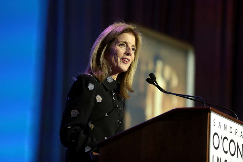 Former U.S. Ambassador to Japan Caroline Kennedy speaking with attendees at the 2018 Dinner with Kennedy hosted by the Sandra Day O'Connor Institute at the Phoenician Resort in Scottsdale, Arizona.

Please attribute to Gage Skidmore if used