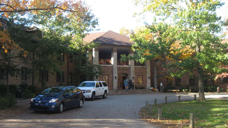 Entrance to the Turkey Run Inn, located in Turkey Run State Park in Sugar Creek Township, Parke County, Indiana, United States.  It was built in 1919.