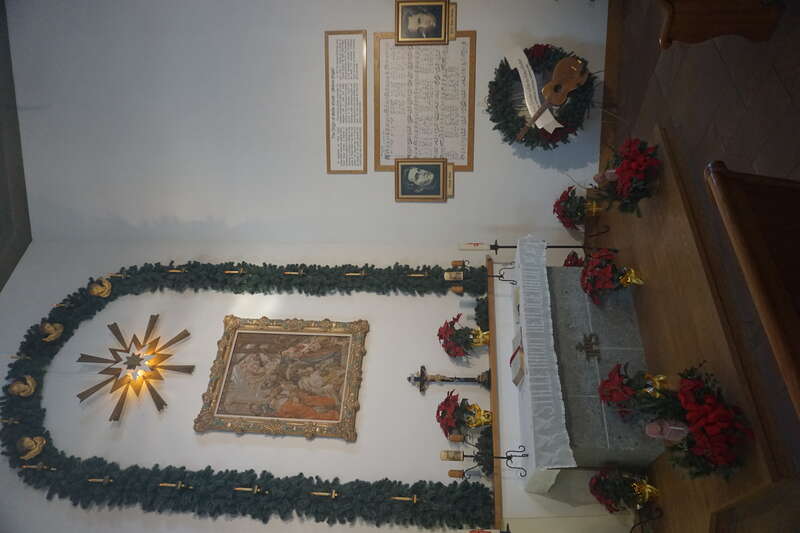 The interior of the Silent Night Memorial Chapel in Frankenmuth, Michigan (United States).