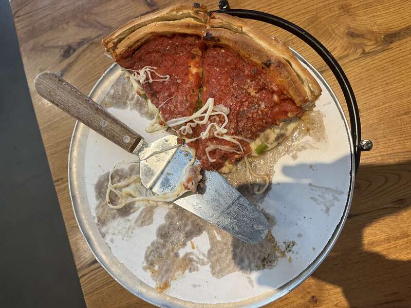 Giordano's deep dish pizza.