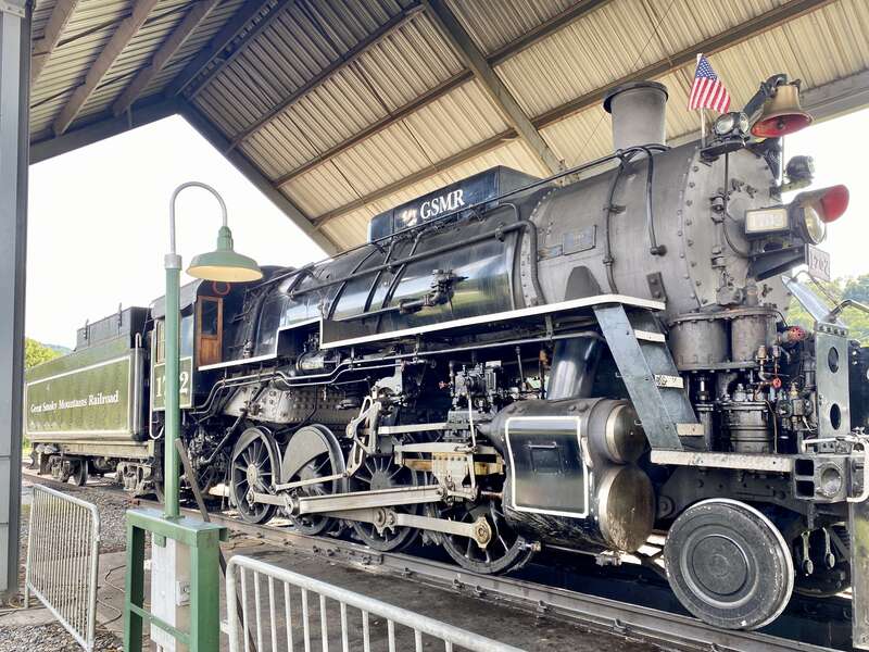 Great Smoky Mountains Railroad 1702 is an S160 class 2-8-0 &quot;Consolidation&quot; type steam locomotive built in September 1942 by the Baldwin Locomotive Works in Philadelphia, Pennsylvania, originally for the U.S. Army Transportation Corps during World War