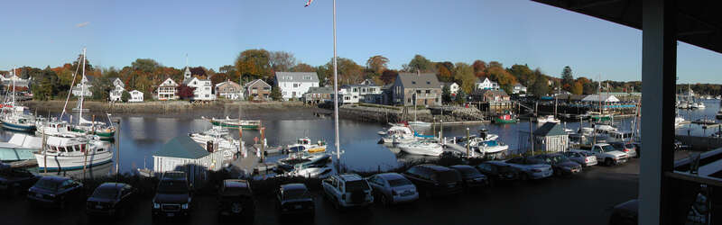 View of the Kennebunk River in Kennebunk/Kennebunkport Maine.  Taken from the deck of Federal Jacks