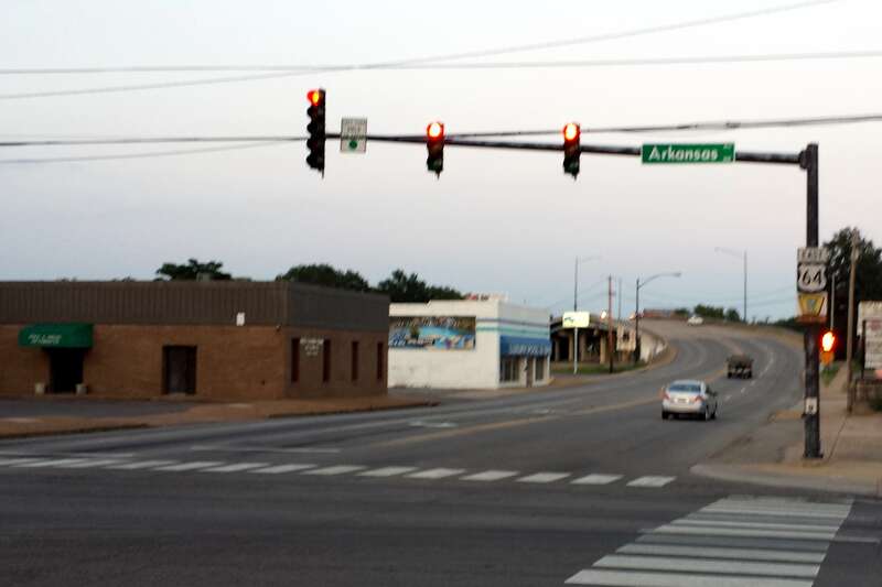 US 64 in downtown Russellville, AR. This is at the Highway 7 intersection