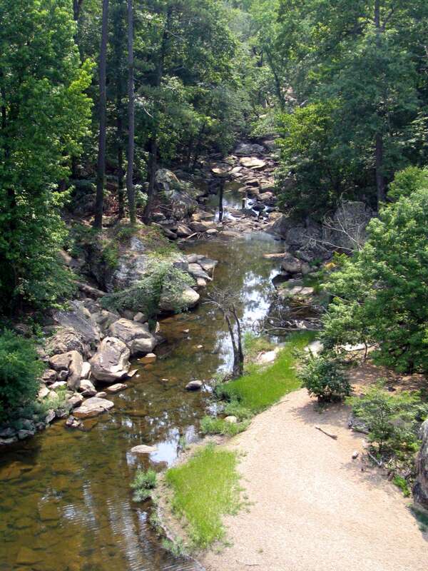 View into the gorge below.  In Gadsden, Al at the southern end of Lookout Mountain.
