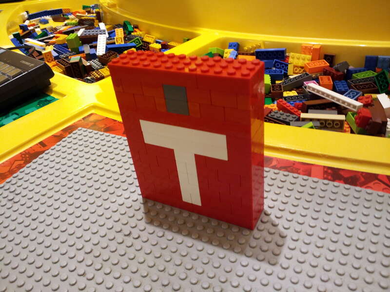 A Simplex &quot;t-bar&quot; style pull station made of Lego blocks at the Lego store at Arundel Mills.
More at The Schumin Web: &amp;lt;a href=&quot;http://www.schuminweb.com/2012/02/19/yes-i-am-probably-the-only-one-who-would-make-fire-alarms-out-of-legos/&quot;