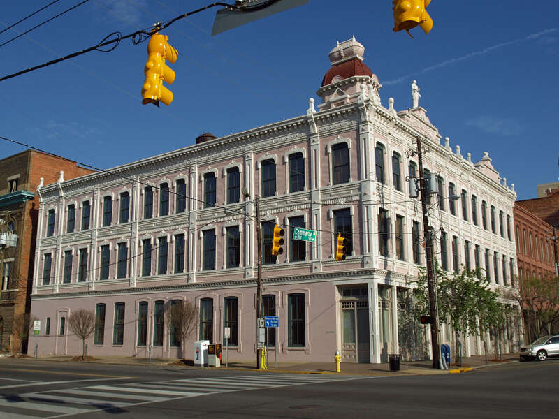 Northwest side of the Steiner-Lobman and Teague Hardware Buildings in Montgomery, Alabama