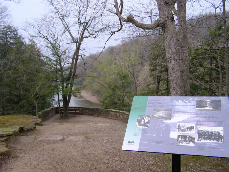 Sunset Point at Turkey Run State Park, overlooking Sugar Creek.