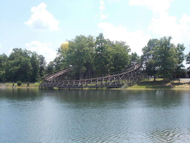 The Raven Roller coaster across Lake Rudolph