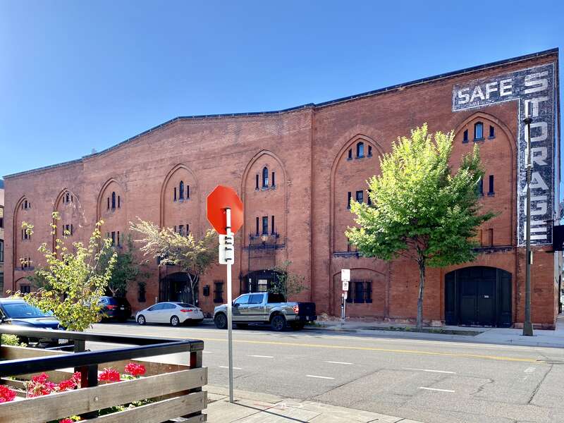 Built in 1889, this warehouse was originally designed by Edward S. Stebbins for the Realty Company.  Renovated in 1902-1906 under the direction of Cass Gilbert, the building was modified to its present Gothic Revival-style appearance.  Also known as