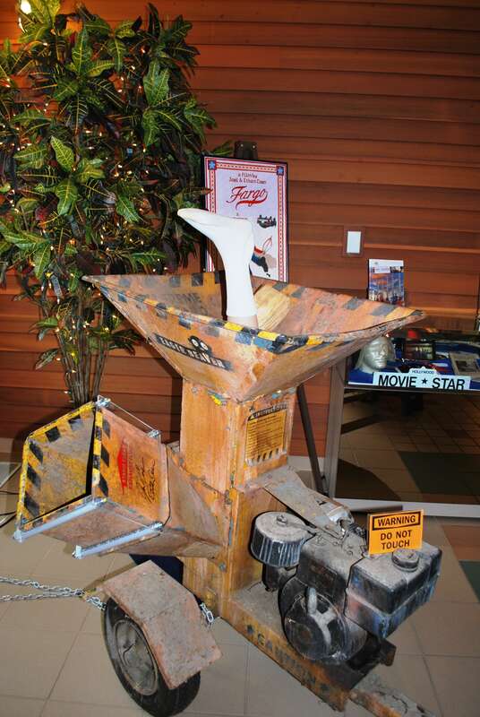 The woodchipper from the film Fargo, displayed at the Fargo Moorhead Visitor Center, Fargo, North Dakota.