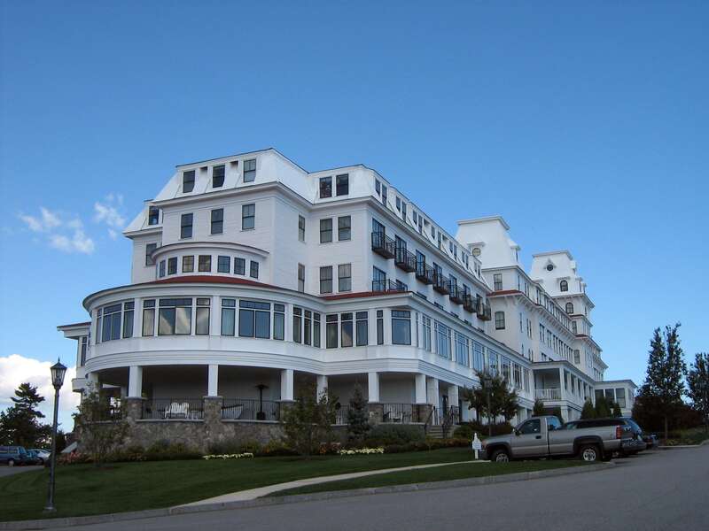Recently renovated Grand Hotel.  
The hotel was built in 1874 by Daniel Chase, a distiller from Somerville, Massachusetts, and for the first two years was named Wentworth Hall. The Wentworth Hotel was bought by Frank Jones in 1879 and further