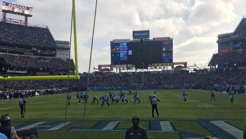 The Tennessee Titans offense, led by Ryan Tannehill, prepare to snap the ball vs. the Houston Texans in Week 15 of the 2019 season on December 15 at Nissan Stadium.