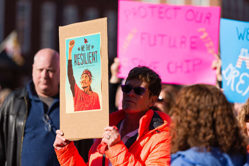The 2018 Women's March in Annapolis MD was one of many marches around the world. It took place on Bladen St near the Maryland State House