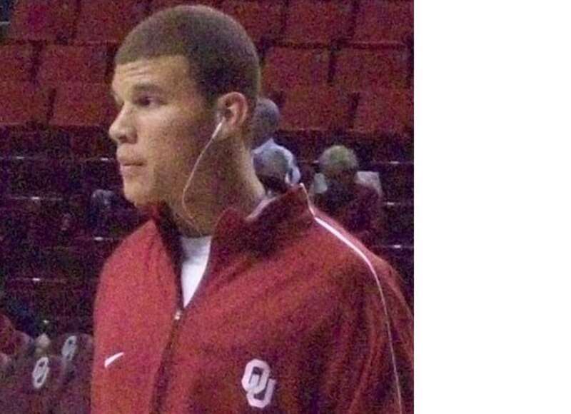 A profile shot of the Oklahoma Sooners' forward Blake Griffin. This photo was taken during warm-up before the Davidson game. This is a cropped version of Image:Blake Griffin.jpg.