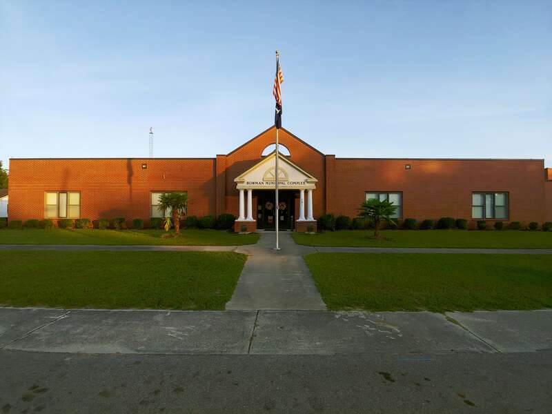 The town hall of Bowman, South Carolina. The building was once an elementary school.